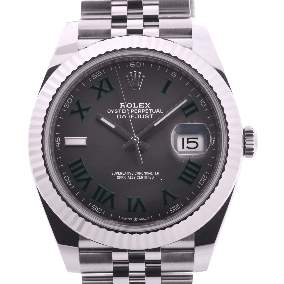 Rolex Date Just Grey Dial 126334 0KQ34067 SS×WG AT